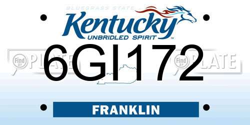 6GI172 Kentucky License Plate