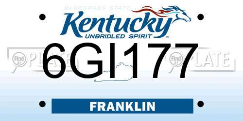 6GI177 Kentucky License Plate