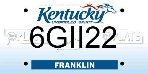 6GII22 Kentucky License Plate
