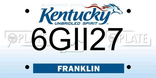 6GII27 Kentucky License Plate