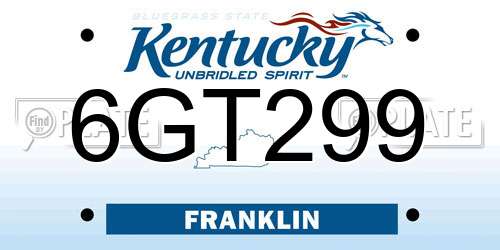 6GT299 Kentucky License Plate