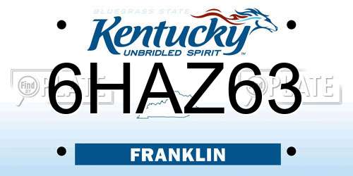 6HAZ63 Kentucky License Plate