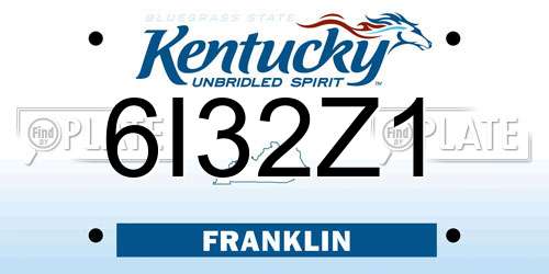 6I32Z1 Kentucky License Plate