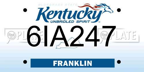 6IA247 Kentucky License Plate