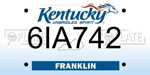 6IA742 Kentucky License Plate