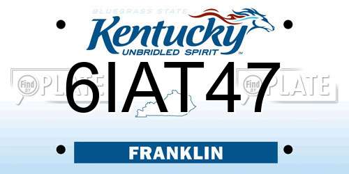 6IAT47 Kentucky License Plate