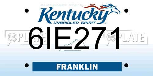 6IE271 Kentucky License Plate