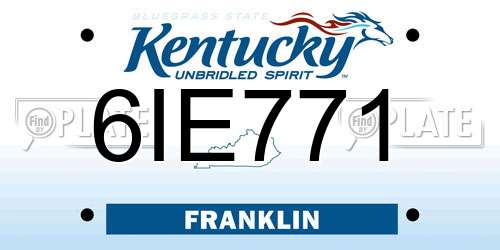 6IE771 Kentucky License Plate
