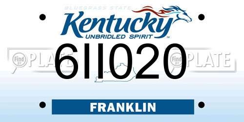 6II020 Kentucky License Plate