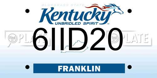 6IID20 Kentucky License Plate