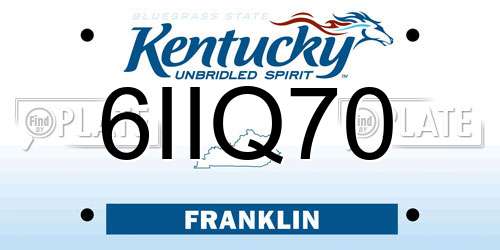 6IIQ70 Kentucky License Plate