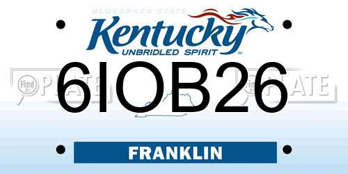6IOB26 Kentucky License Plate