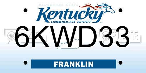 6KWD33 Kentucky License Plate