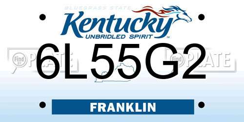 6L55G2 Kentucky License Plate