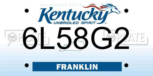 6L58G2 Kentucky License Plate