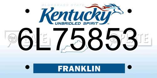 6L75853 Kentucky License Plate