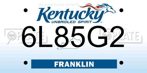 6L85G2 Kentucky License Plate