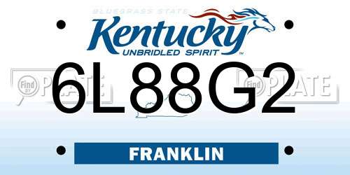 6L88G2 Kentucky License Plate