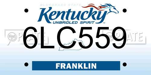 6LC559 Kentucky License Plate