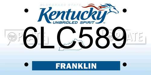 6LC589 Kentucky License Plate