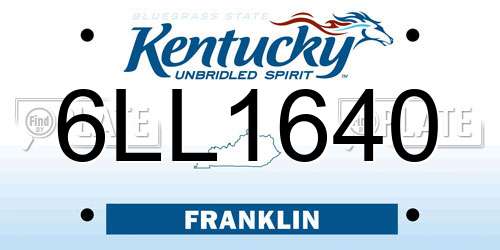 6LL1640 Kentucky License Plate