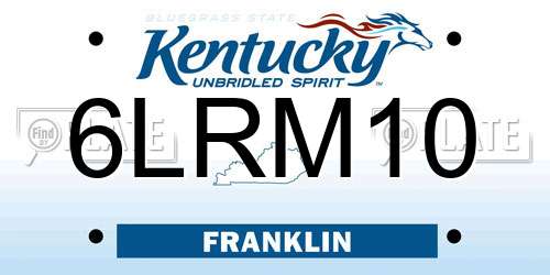 6LRM10 Kentucky License Plate