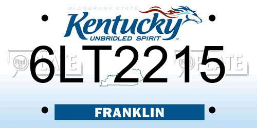 6LT2215 Kentucky License Plate