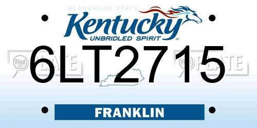 6LT2715 Kentucky License Plate