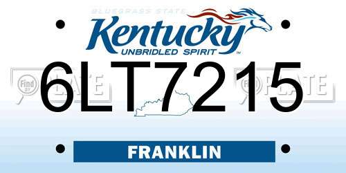 6LT7215 Kentucky License Plate