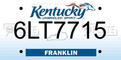 6LT7715 Kentucky License Plate