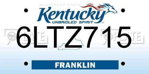 6LTZ715 Kentucky License Plate