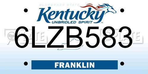 6LZB583 Kentucky License Plate