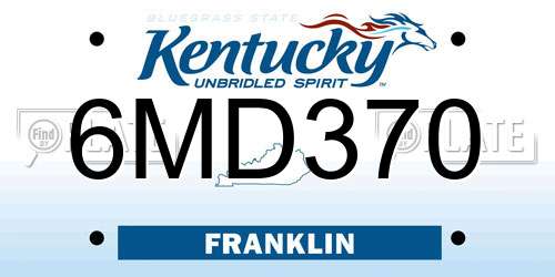 6MD370 Kentucky License Plate