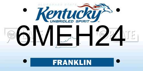 6MEH24 Kentucky License Plate