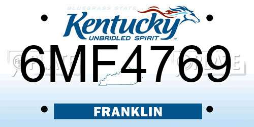 6MF4769 Kentucky License Plate