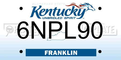 6NPL90 Kentucky License Plate
