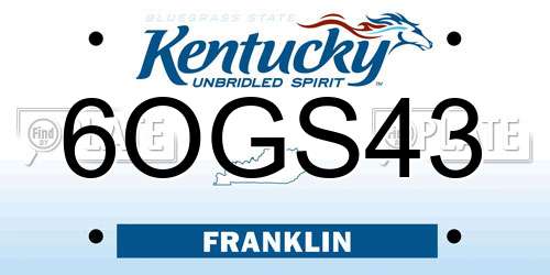 6OGS43 Kentucky License Plate