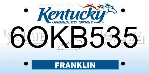 6OKB535 Kentucky License Plate