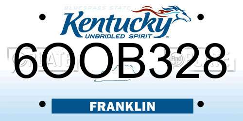 6OOB328 Kentucky License Plate