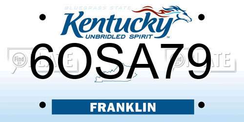 6OSA79 Kentucky License Plate