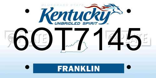 6OT7145 Kentucky License Plate