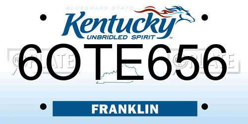 6OTE656 Kentucky License Plate