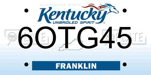 6OTG45 Kentucky License Plate