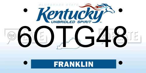 6OTG48 Kentucky License Plate