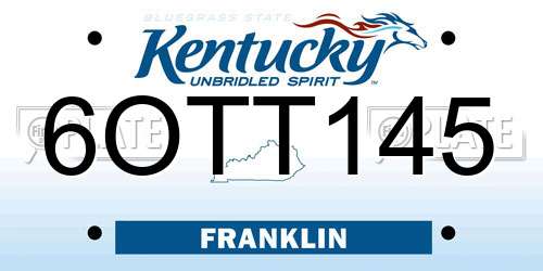 6OTT145 Kentucky License Plate