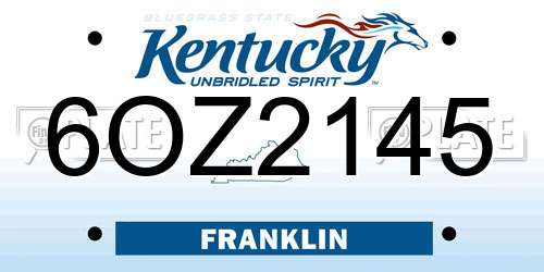6OZ2145 Kentucky License Plate