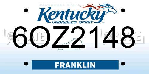 6OZ2148 Kentucky License Plate