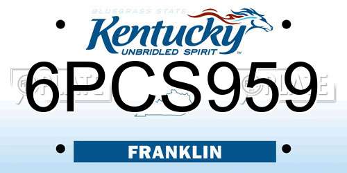 6PCS959 Kentucky License Plate