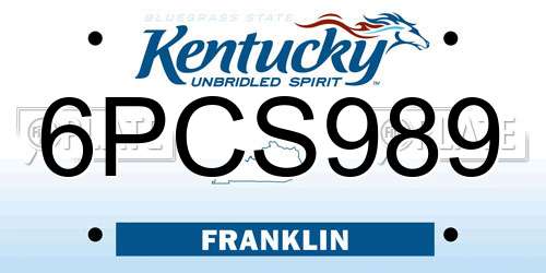 6PCS989 Kentucky License Plate