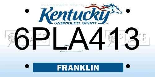 6PLA413 Kentucky License Plate